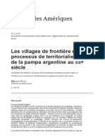 Les Villages de Frontière Dans Le Processus de Territorialisation de La Pampa Argentine Au Xixe Siècle