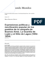 Expresiones Políticas y Movilización Popular en Los Pueblos de La Campaña de Buenos Aires. La Guardia de Luján y El Sitio de Lagos (1852-1854)