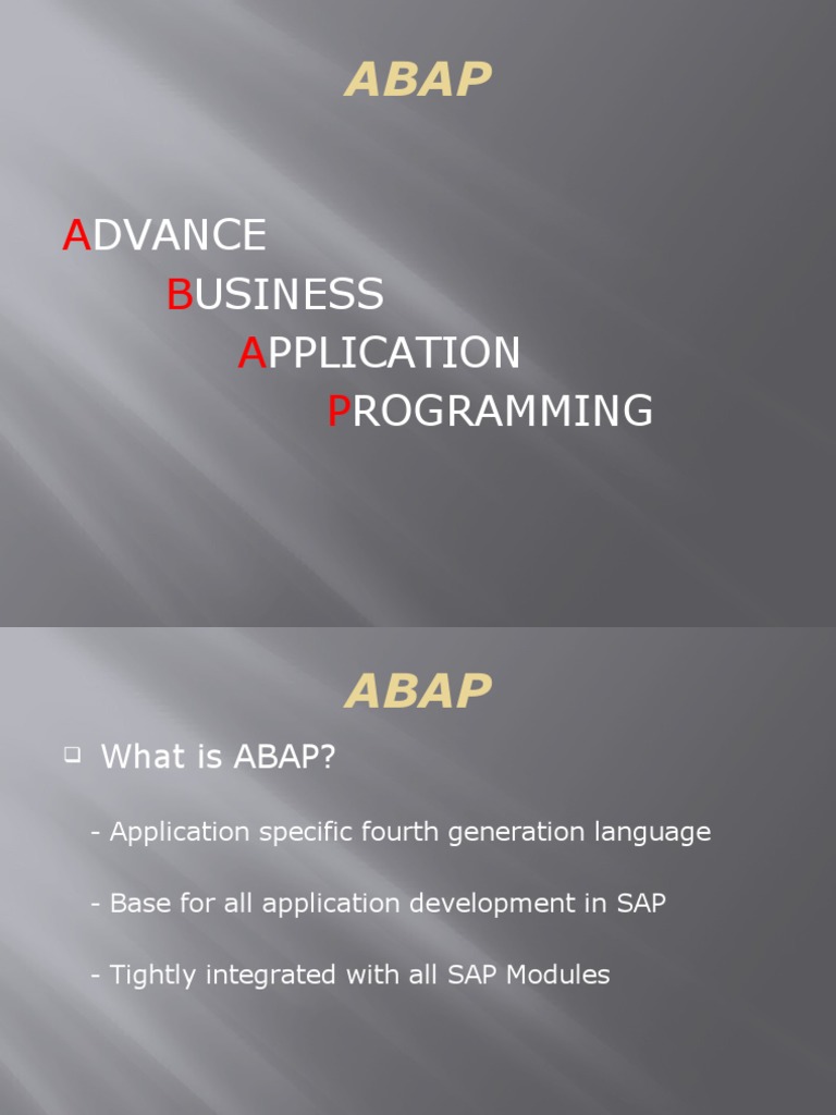 Understanding ABAP Programming Basics | PDF