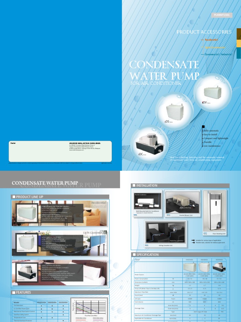 Daikin Condensate Water Pump Overview | PDF | Pump | Air Conditioning