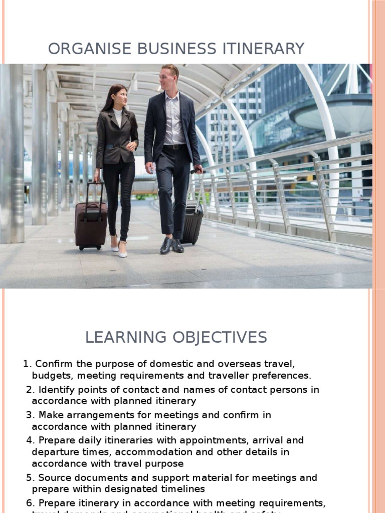 ORGANISE BUSINESS ITINERARY Module 16 PDF Travel Visa Passport