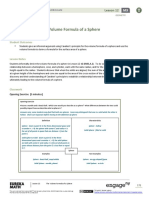 Lesson 12: The Volume Formula of A Sphere: Student Outcomes