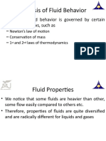 Analysis of Fluid Behavior Is Governed by Certain Fundamental Laws, Such As