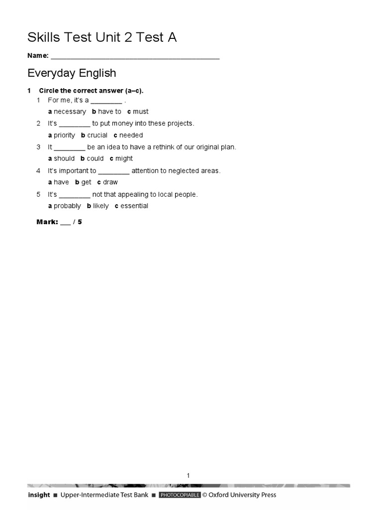 Unit 2 Skills Test A | PDF | Nature