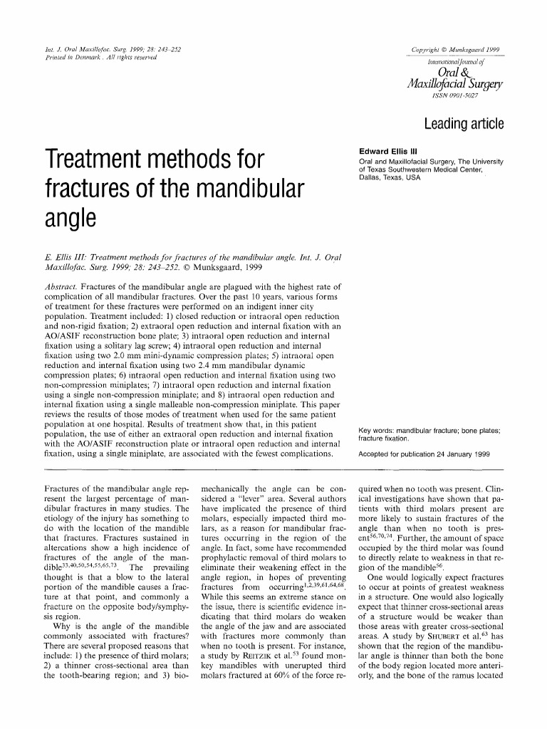 For treatment oral adults fixation Open treatment