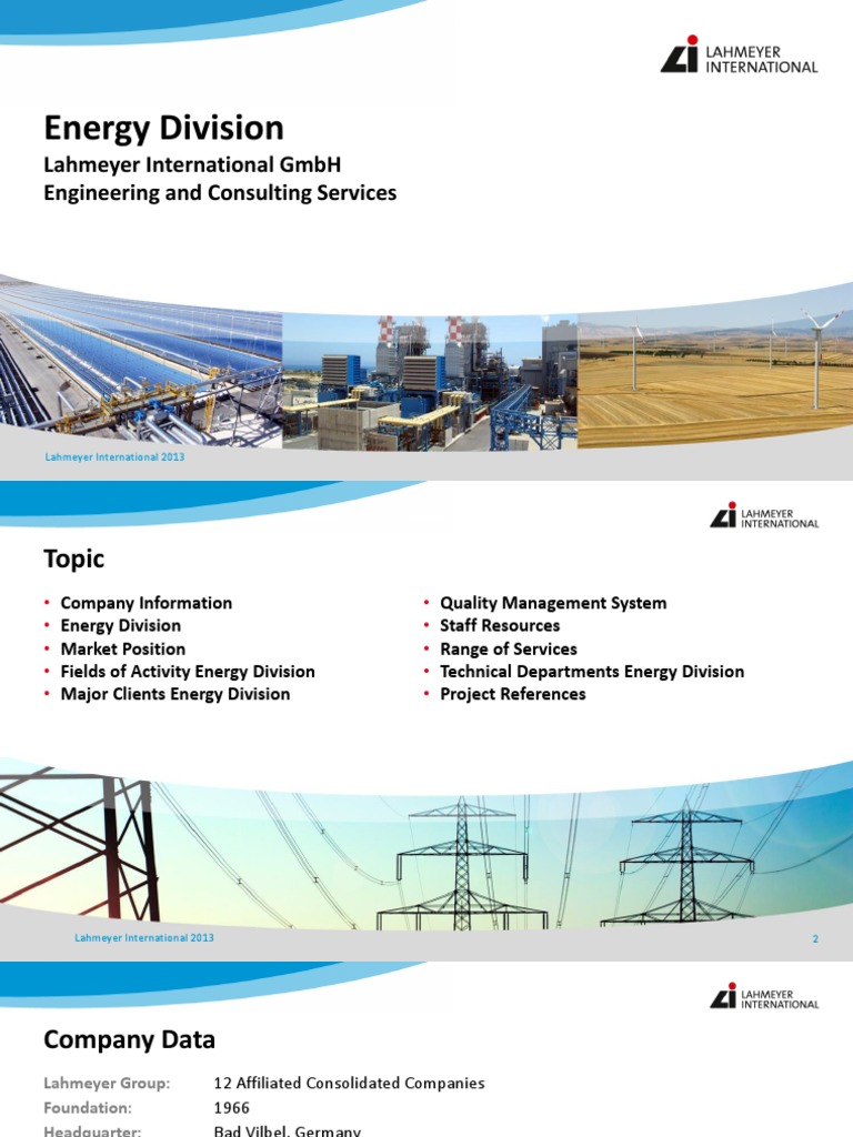 Energy Division Lahmeyer International Gmbh Engineering And Consulting Services Power Station Project Management