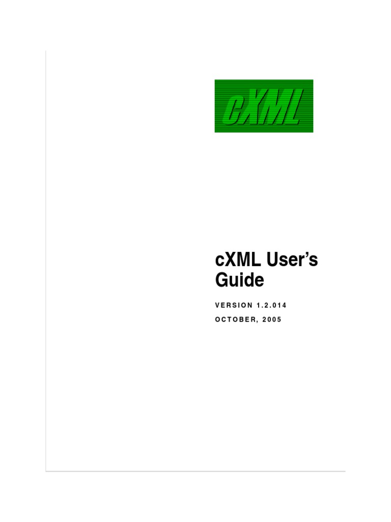 cXMLUsersGuide PDF | PDF | Xml | Markup Language