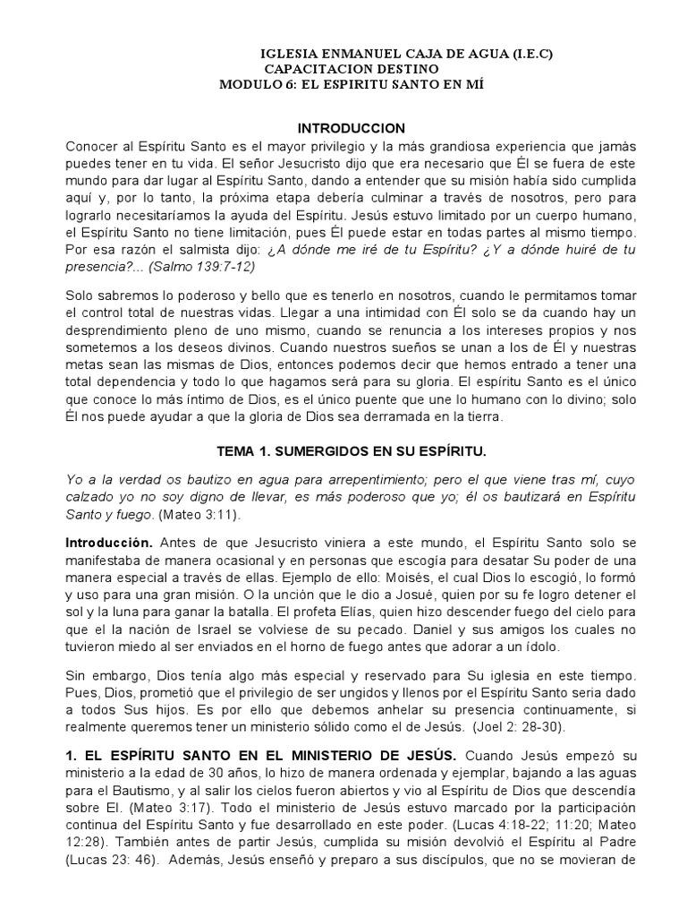 Guia 6 El Espiritu Santo en Mi | PDF | espíritu Santo | Fe