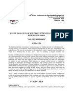 Seismic Isolation of Buildings With Application of The Kinematics Bases Yuriy Cherepinskiy