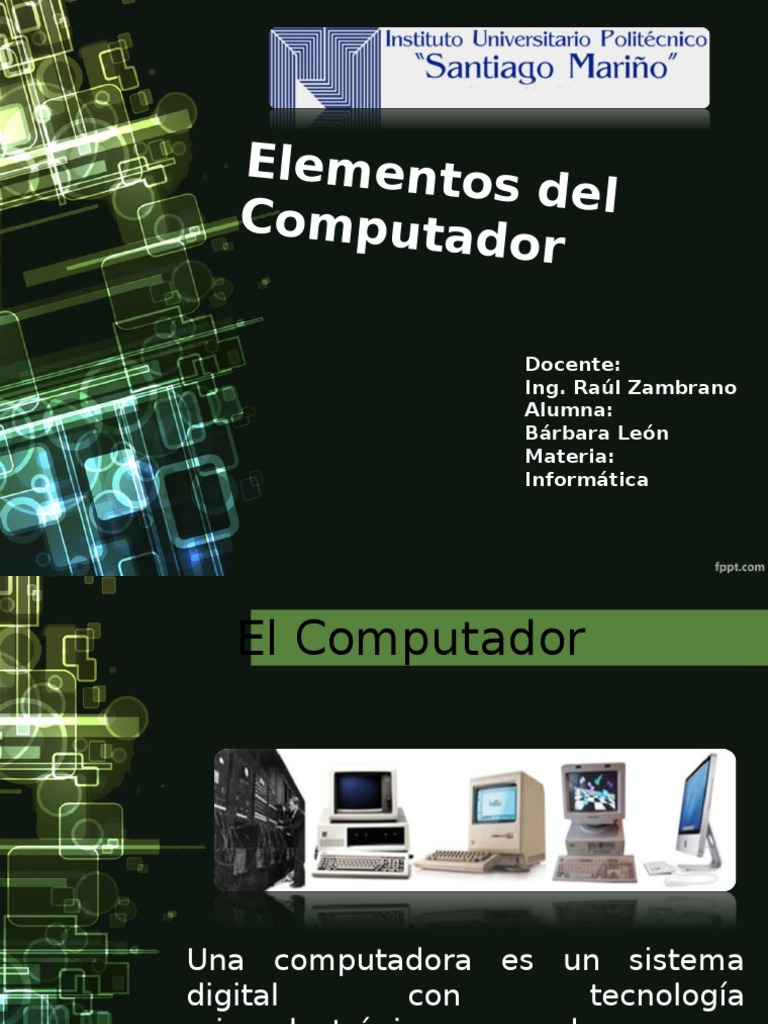 Elementos y Tipos de Computadoras | PDF | Hardware de la computadora ...