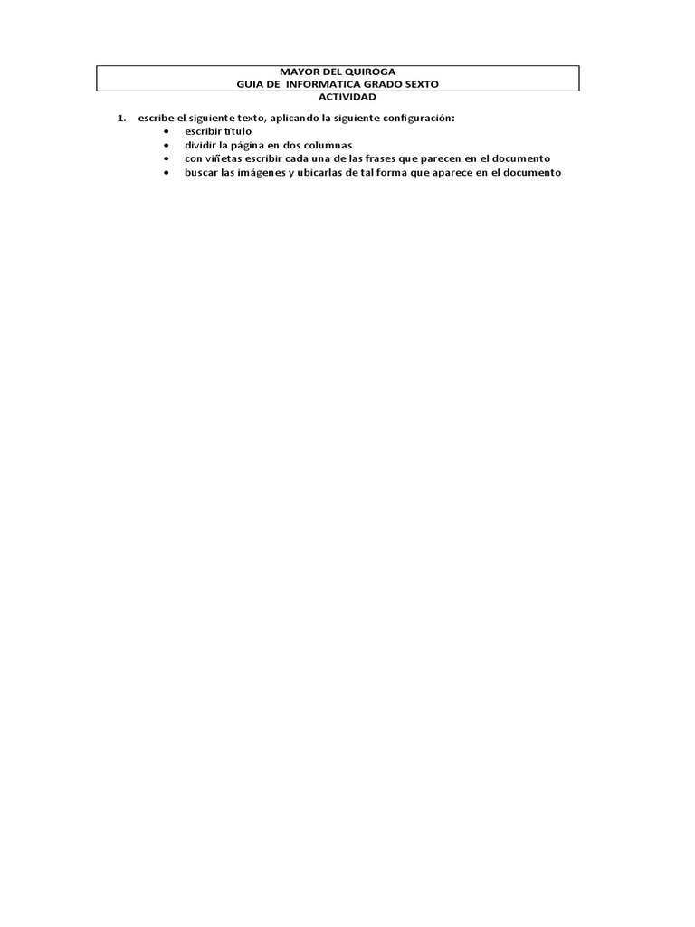 Guia de Informatica Grado Sexto 23 Abril 2020 | PDF