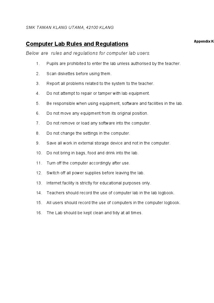 Lab Rules and Regulation PDF