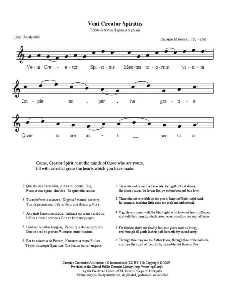Veni Creator Spiritus CPDL SJC PDF PDF Christian Worship And