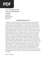 Date: 05/02/2020 News Analysis 11 Course: G102 - Bangladesh Studies Faculty: Mr. Sheikh Morshed Jahan Submitted By: Amran Azad BBA 28 Section B Roll: ZR-76 Air Pollution Shortens Lives by 3yrs