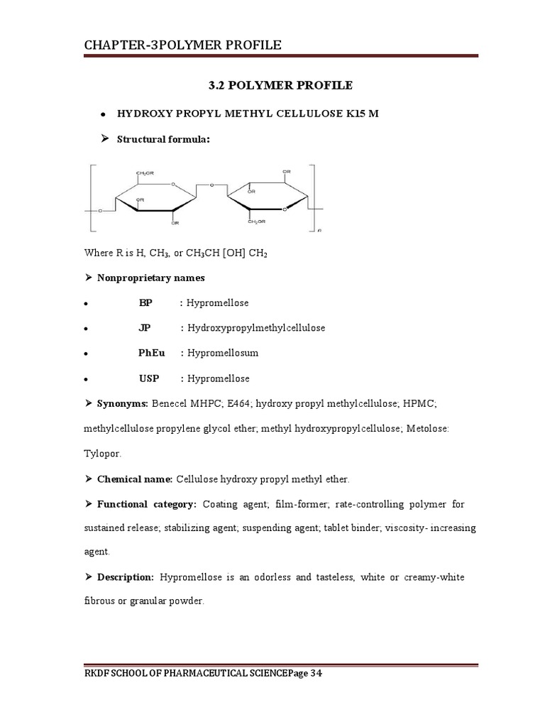 HPMC and Methocel Polymer Profiles | PDF | Solubility | Materials