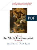 24 de Abril. San Fidel Sigmaringa. Propio y Ordinario de la misa