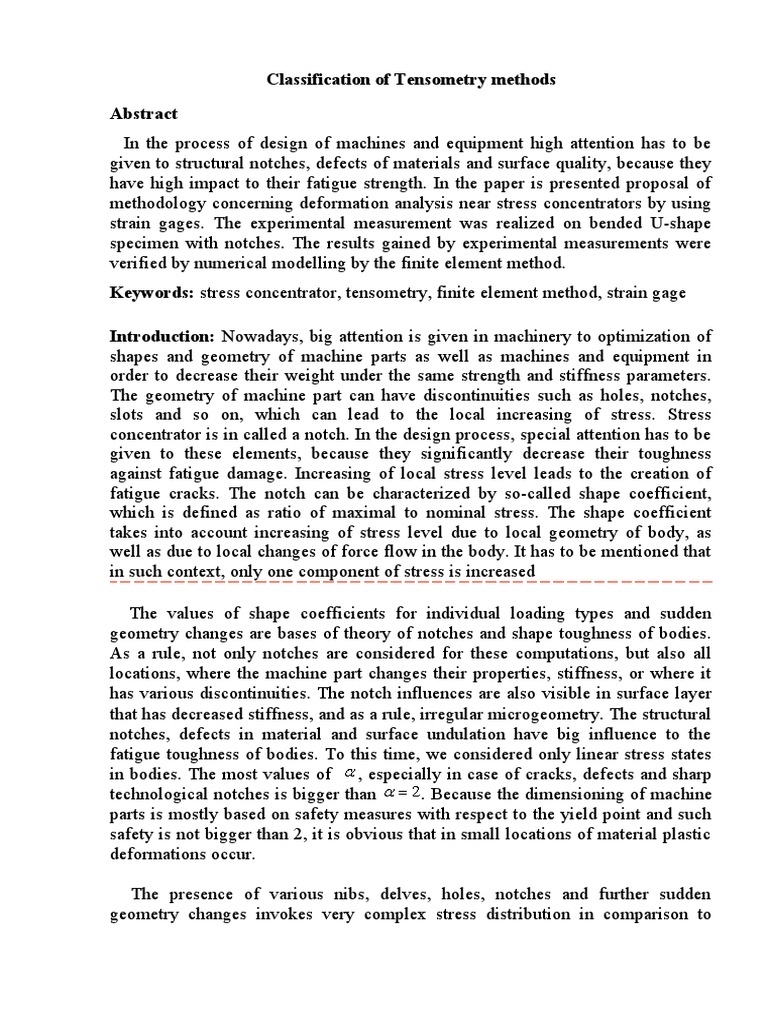 4.classification of Tensometry Methods | PDF | Strength Of Materials ...
