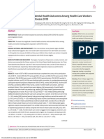 Factores Asociados Con Los Resultados de Salud Mental Entre Los Trabajadores de La Salud Expuestos A La Enfermedad Por Coronavirus 2019