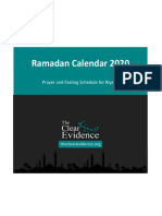 Prayer and Fasting Schedule in Ramadan 2020 For Riyadh (English)