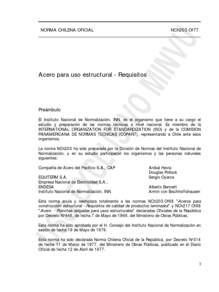 NCH 0203 | PDF