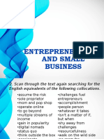 Entrepreneorship and Small Business