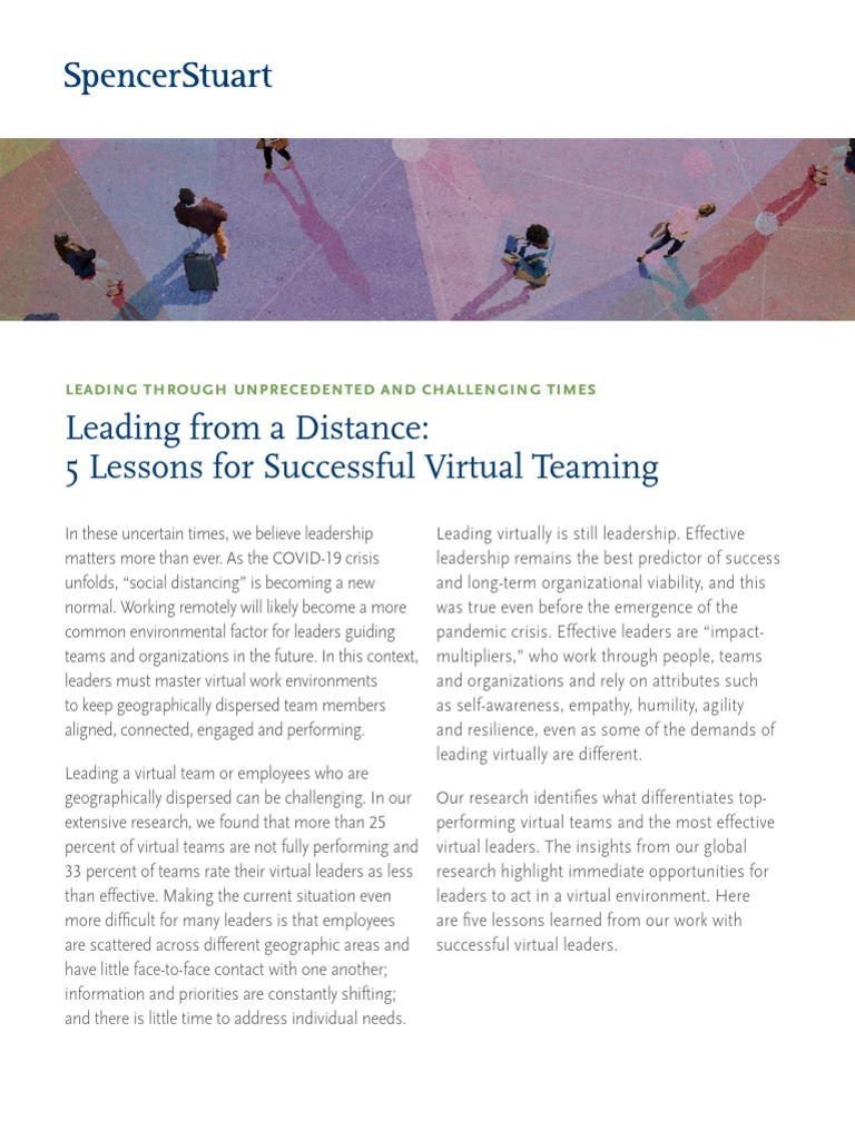 Leading From A Distance: 5 Lessons For Successful Virtual Teaming | PDF ...
