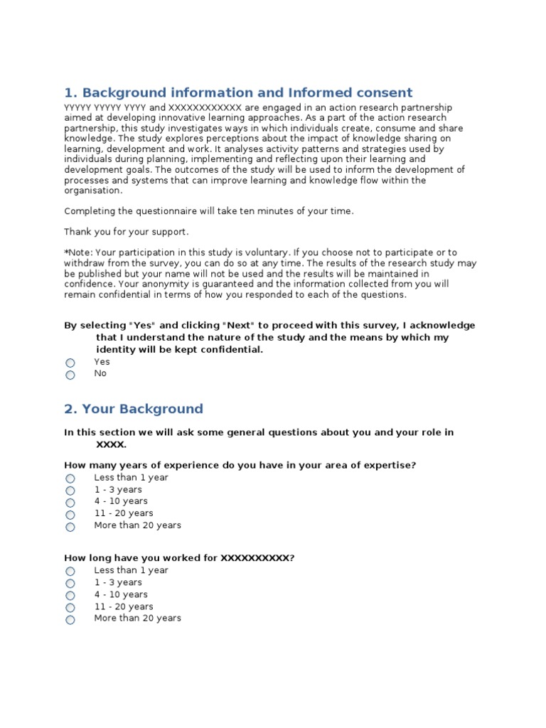 Background Information and Informed Consent | PDF | Expert | Community