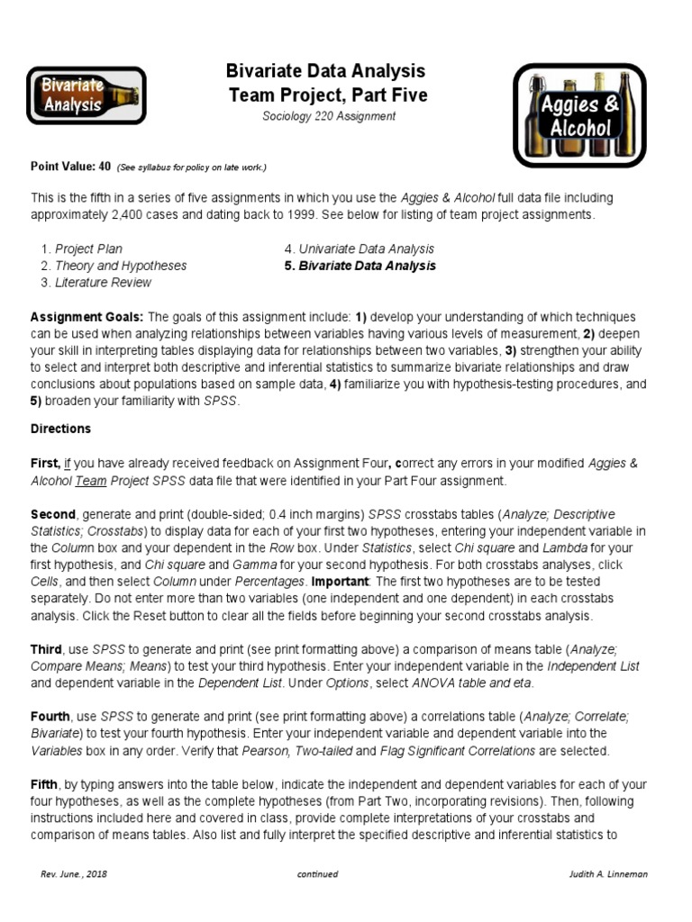 Bivariate Data Analysis for Sociology 220 | PDF | P Value | Statistics