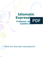 Idiomatic Expressions: Professor Jennifer Castillo Solís