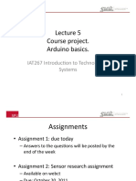 Lecture 5 Course Project. Arduino Basics.: IAT267 Introduc:on To Technological Systems