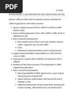 Development S and Reforms in The Agriculture Sector