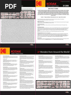 Kodak Puzzle instructions 42320