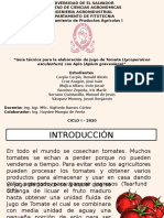 Guía Técnica para La Elaboración de Jugo de Tomate (Lycopersicon Esculentum) Con Apio (Apium Graveolens)