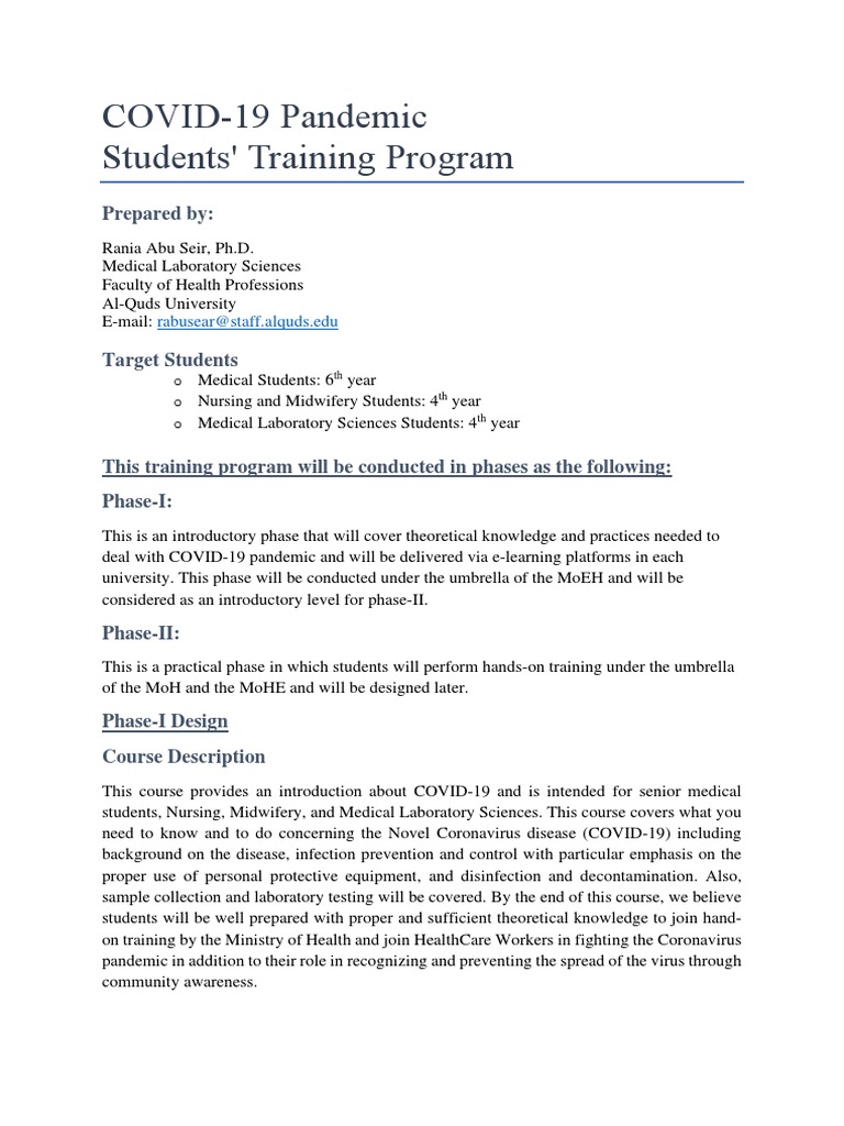 COVID-19 Training for Health Students | PDF | Infection Control | Infection