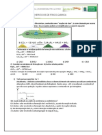 Exercícios de físico-química sobre reações químicas e cálculo de entalpia