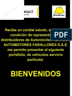 Portafolio RENAULT. SERVICIO PARTICULAR Y PUBLICO. FARALLONES...