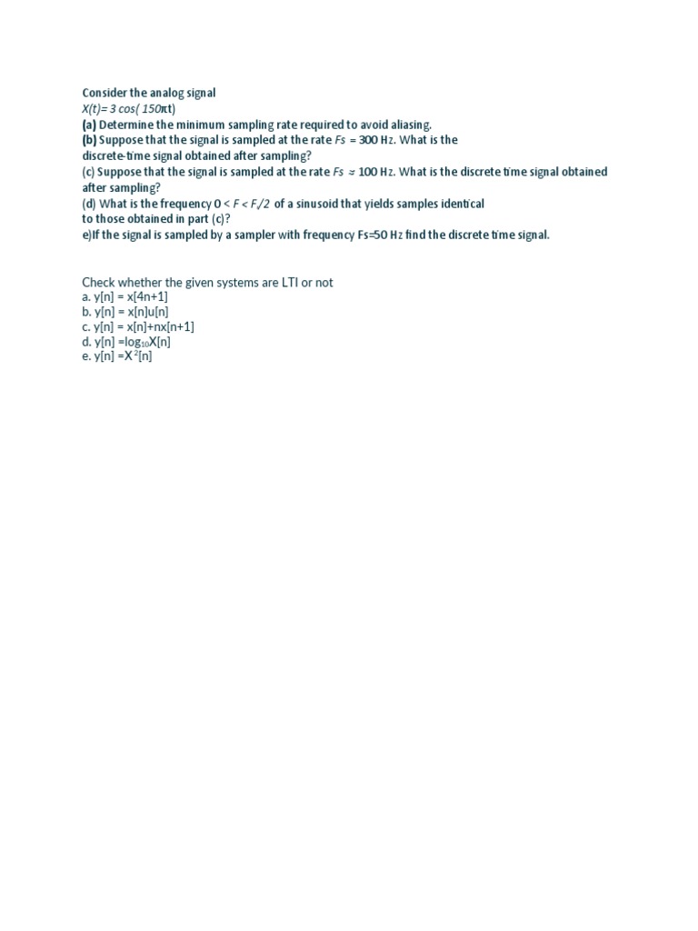 Minimum Sampling Rate Analysis | PDF