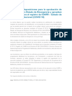 Establecen Disposiciones para La Aprobación de Inversiones en Estado de Emergencia y Aprueban Instructivo para El Registro de IOARR