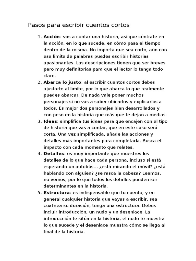 cartel Promover buffet Pasos para Escribir Cuentos Cortos | PDF | Suspense (Género) | Cuentos