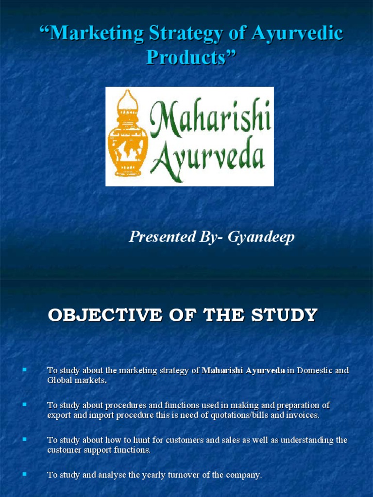 Marketing Strategy of Ayurvedic Products PDF