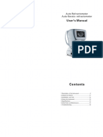 User S Manual: Auto Refractometer Auto Kerato-Refractometer