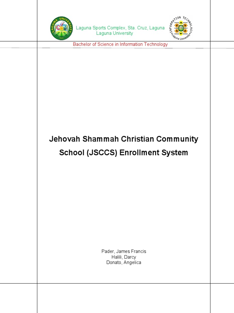 Jehovah Shammah Christian Community School (JSCCS) Enrollment System ...