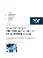 Se Vende Sangre Infectada Con COVID-19 en La Internet Oscura