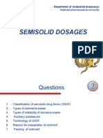 Semisolid Dosages: Department of Industrial Pharmacy