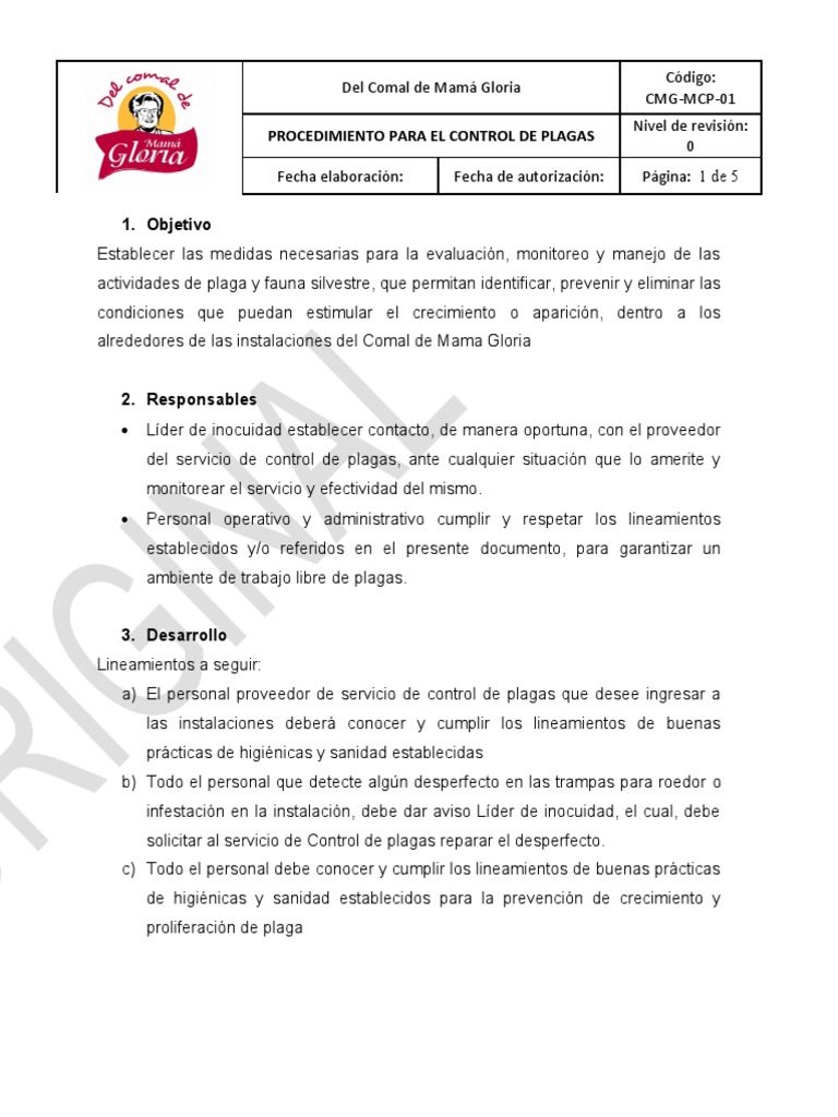 Procedimiento Control de Plagas | PDF | Pesticida | Plaga (organismo)