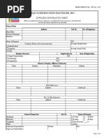 PMCM Form-073 Supplier's Information Sheet