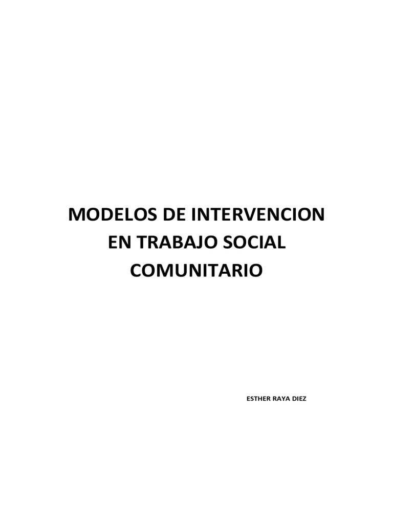 Modelos de Intervención en Trabajo Social | PDF | Trabajo Social ...