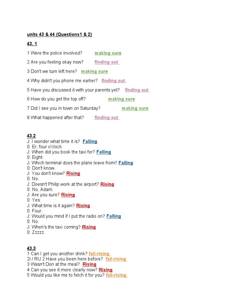 Unit 43: Question Patterns Analysis | PDF | Language Arts & Discipline ...