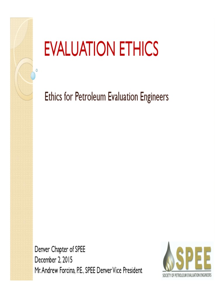 Spee Evaluation Ethics 2015 PDF | PDF | Engineer | Evaluation