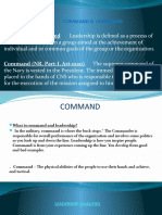 COMMAND & LEADERSHIP: A GUIDE TO MILITARY COMMAND, CONTROL, AND LEADERSHIP